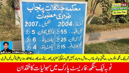 Toba Tek Singh's lack of facilities in the forest Park