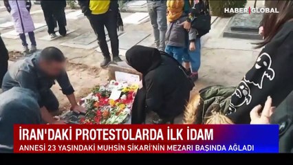 İran'daki protestolarda ilk idam... Annesi 23 yaşındaki Muhsin Şikari'nin mezarı başında ağladı
