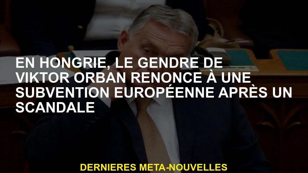 En Hongrie, le fils -in-fraw de Viktor Orban renonce à une subvention européenne après un scandale