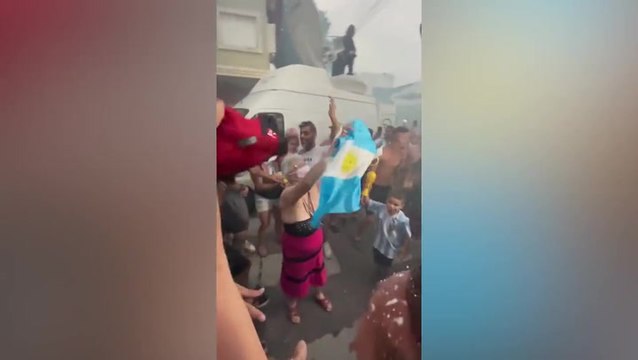 Grandmother drenched in beer while celebrating Argentina’s qualification for World Cup semi-final
