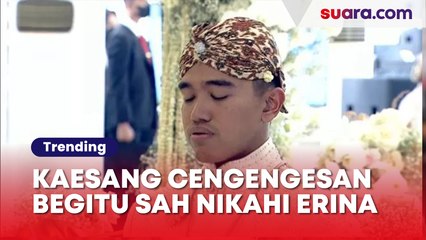 Muka Sempat Tegang Susah Senyum, Kaesang Auto Cengengesan Begitu Sah Nikahi Erina