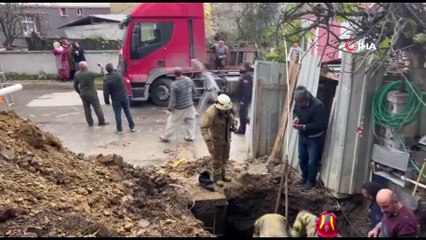 İnşaat çalışması sırasında bir kişi kayan toprağın altında kaldı