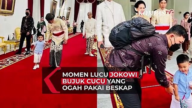 Momen Jokowi Bujuk Cucu yang Ogah Pakai Beskap Jelang Akad Nikah Kaesang dan Erina