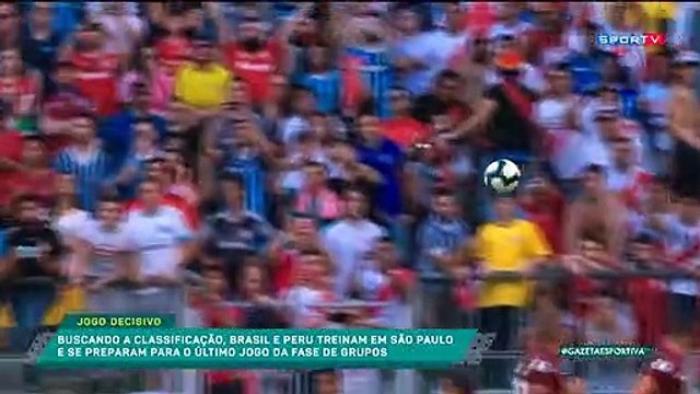 Brasil e Peru treinam para último jogo da fase de grupos