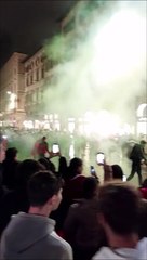 Скачать видео: Firenze, i tifosi in festa per la vittoria del Marocco