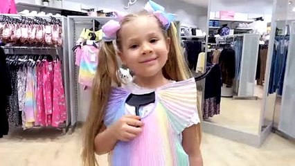 Diana and Dad are buying new dresses