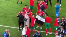 من قطر  والدة سفيان بوفال ترقص معه احتفالا بفوز المغرب  على البرتغال  للتاريخ