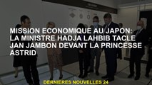 Mission économique au Japon: le ministre Hadja Lahbib aborde Jan Jambon devant la princesse Astrid