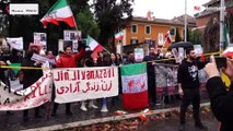 Manifestazioni a Roma contro la dittatura di Teheran