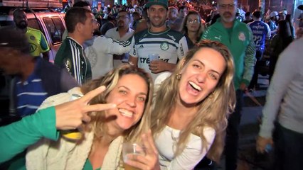 Veja o ambiente da torcida palmeirense antes do jogo contra o San Lorenzo