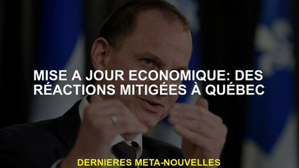 Mise à jour économique: réactions mitigées au Québec
