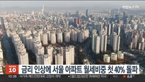 금리 인상에 서울 아파트 월세비중 첫 40% 돌파