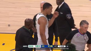 Grant Williams gets ejected for punching the ball into the crowd vs Warriors