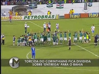 Torcida do Corinthians fica dividida sobre entrega para o Bahia