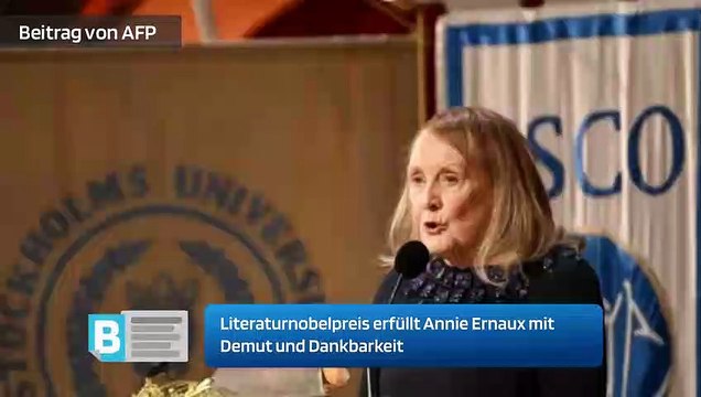 Literaturnobelpreis erfüllt Annie Ernaux mit Demut und Dankbarkeit