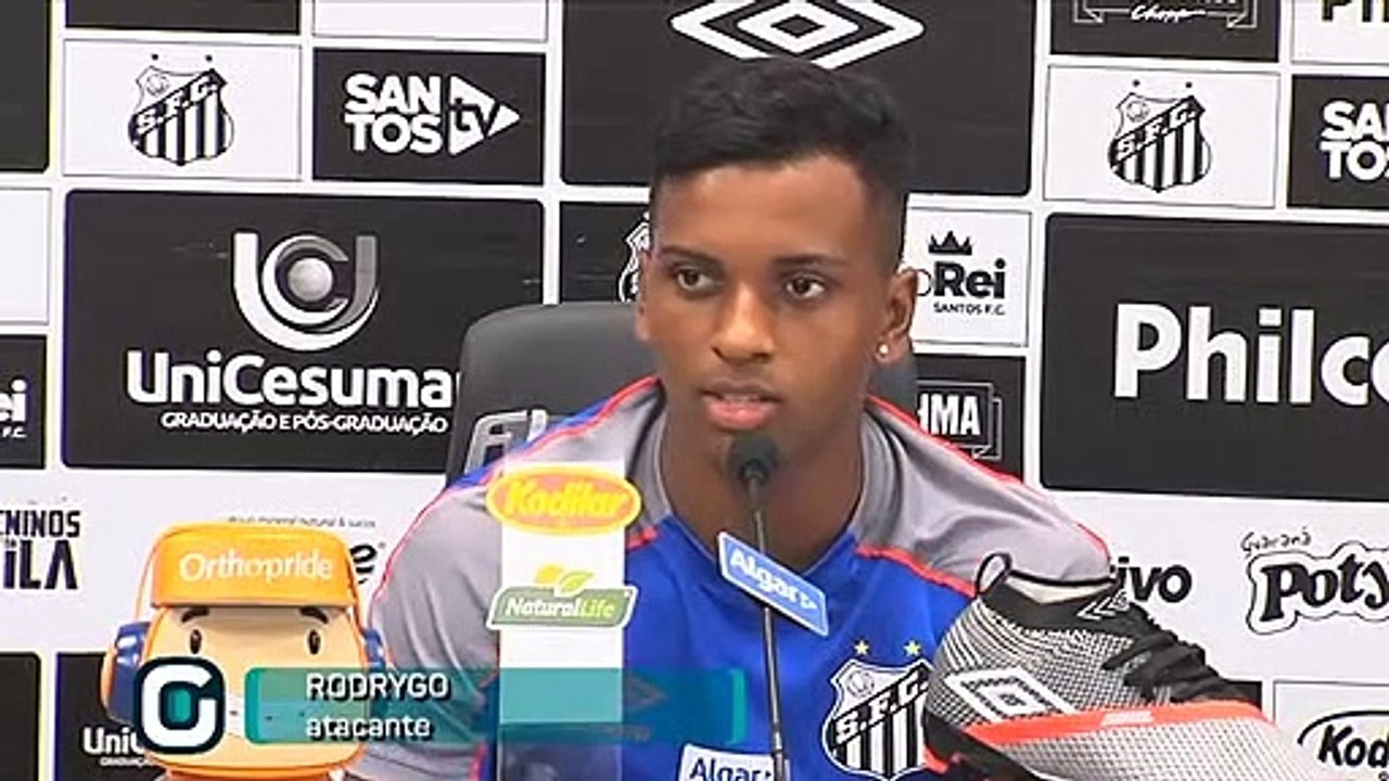 Rodrygo fala sobre clássico contra o Corinthians e conselhos de Sampaoli