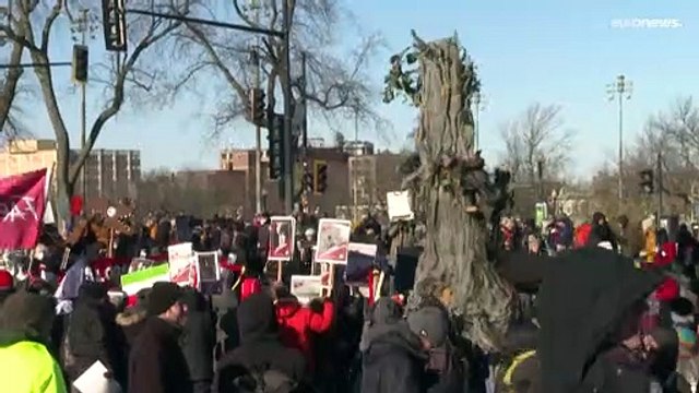 COP15 : déguisés en arbre ou en oiseau, des manifestants dans la rue à Montréal pour la biodiversité