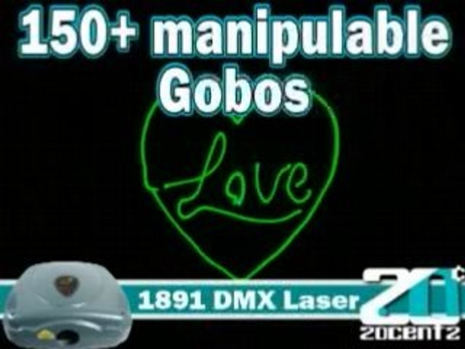 1891 DMX Pro Laser 4 Green Animation Laser with Texts and ae