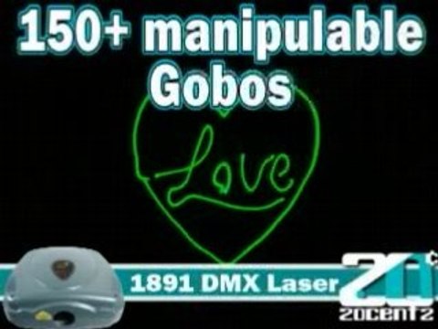 1891 DMX Pro Laser 4 Green Animation Laser with Texts and ae