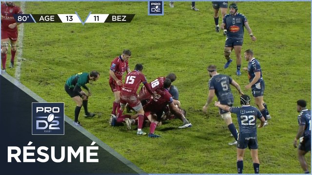 PRO D2 - Résumé SU Agen-AS Béziers Hérault: 13-14 - J14 - Saison 2022/2023