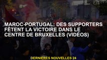 MOROCCO-PORTUGAL: Les supporters célèbrent la victoire au centre de Bruxelles
