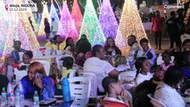 Gaza-Stadt: Lichter am Weihnachtsbaum feierlich entzündet