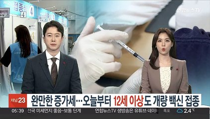 완만한 증가세…오늘부터 12세 이상도 개량백신 접종