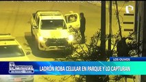 Los Olivos: Agentes de seguridad detienen a peligroso ladrón de celulares