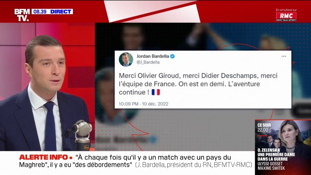 Je félicite tout le monde : Jordan Bardella réagit après les critiques de son tweet remerciant Olivier Giroud