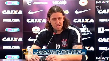 CT do Corinthians cheio do clima de rivalidade para clássico contra o São Paulo