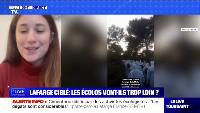 Léna Lazare (Youth for Climate) dit comprendre les activistes qui ont commis des dégâts matériels dans l'usine Lafarge