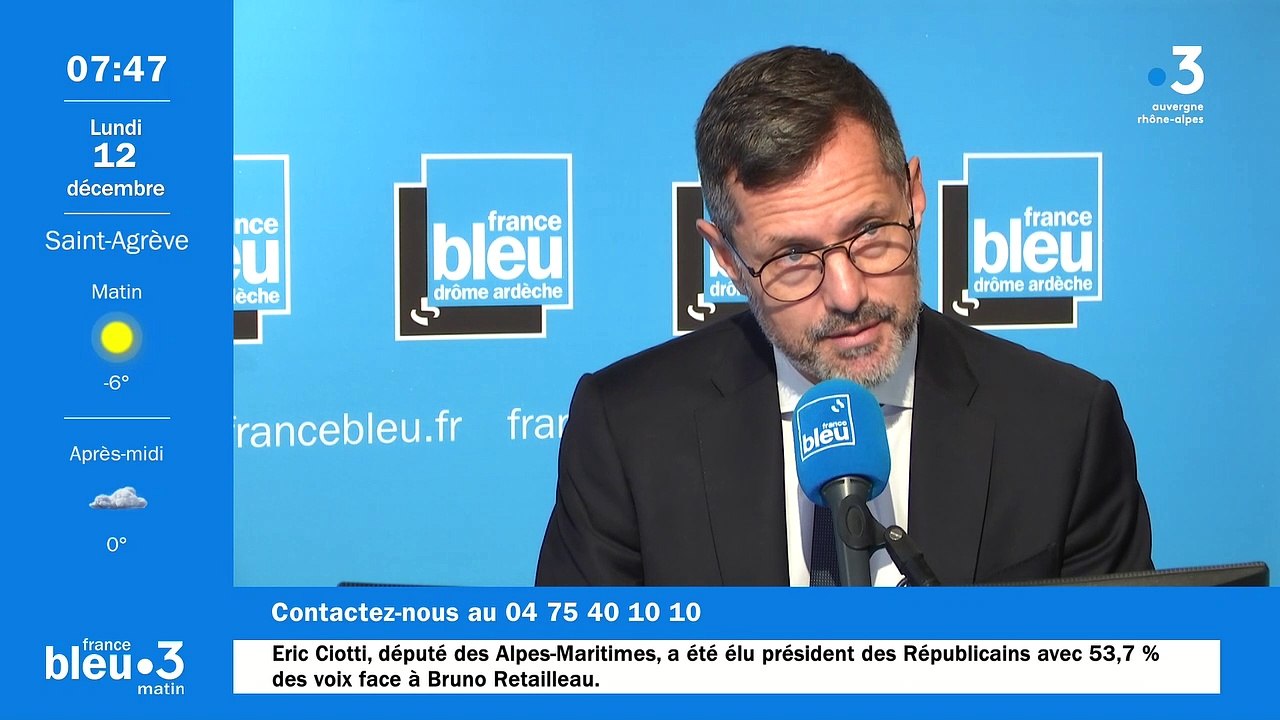 Nicolas Daragon invité de France Bleu Drôme Ardèche le 12 décembre 2022