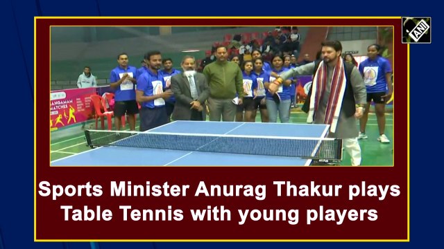 Anurag Thakur plays Table Tennis with young players