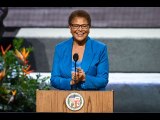 Karen Bass Sworn In As First Woman Mayor Of Los Angeles Says She Will