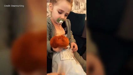 Heartwarming moment autistic daughter gifted special teddy