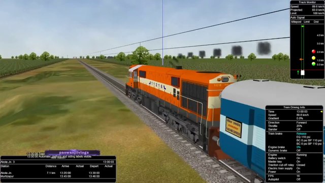 11405 Pune Amravati Express || Train Driving In MSTS