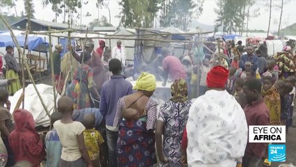 下载视频: DRC refugees flee M23 conflict: Hunger and cholera threaten displaced people in camps