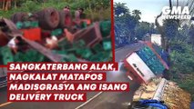 Sangkaterbang alak, nagkalat matapos madisgrasya ang isang delivery truck | GMA News Feed
