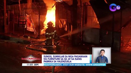 Sunog, sumiklab sa mga pagawaan ng furniture sa QC at sa isang pabrika sa Valenzuela | BT