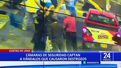 Télécharger la video: Cámaras de seguridad captan a vándalos que causaron destrozos en el centro de Lima