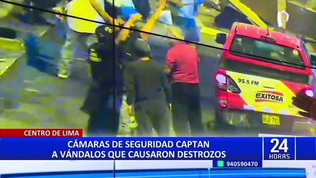 Cámaras de seguridad captan a vándalos que causaron destrozos en el centro de Lima
