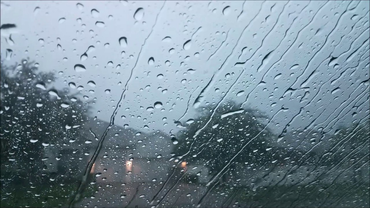 Rain Sound For Sleeping 30 Minutes Relaxing Raining On Car Glass Windows Thunder Sounds Heavy Drops