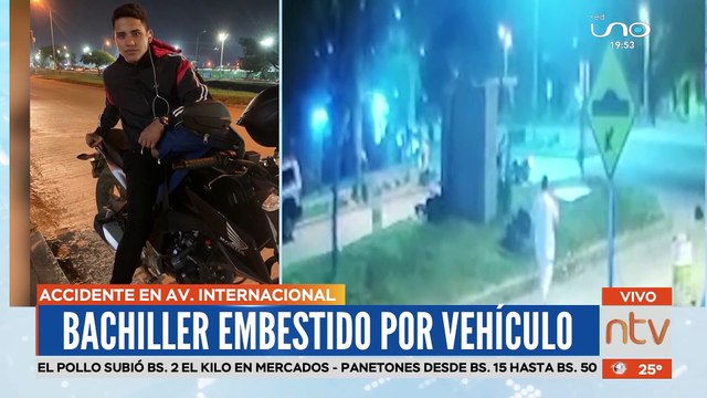 Bachiller fue embestido por un vehículo