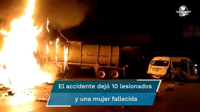 Así fue el choque entre una combi y una pipa en la López Portillo, Edomex
