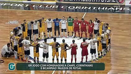 Em jogo com homenagens à Chape, Corinthians é bicampeão paulista de futsal