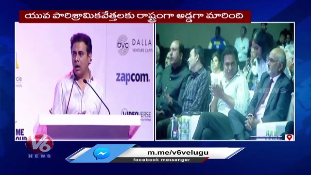 Minister KTR Inauguration TIE Global Summit 2022 In HICC _ Hyderabad _ V6 News