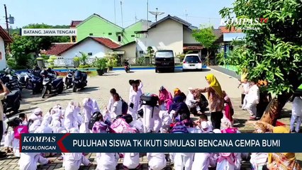 Puluhan Siswa TK Ikuti Simulasi Bencana Gempa Bumi
