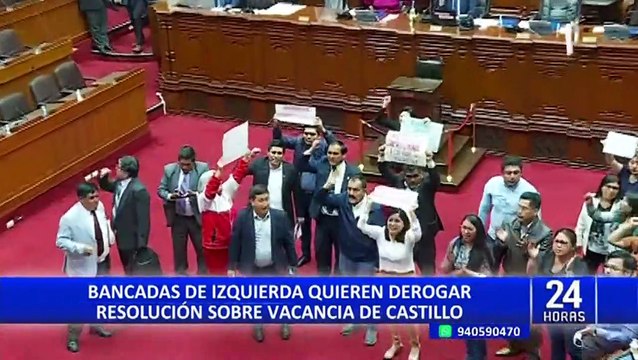 Aliados de Castillo buscan que se derogue la resolución que declara la vacancia del expresidente