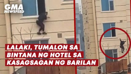 Télécharger la video: Lalaki, tumalon sa bintana ng hotel sa kasagsagan ng barilan | GMA News Feed