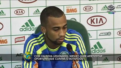 Wesley não se preocupa com pressão da torcida e quer aproveitar nova posição diante do Botafogo